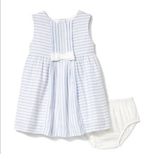 Janie and Jack blue and white striped dress 6-12M